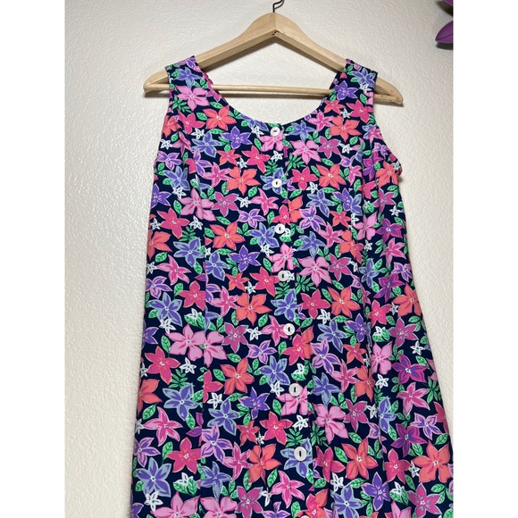 BLAIR Floral Smocked Button Front Midi Dress Bright Retro Summer Vacation  PS - Picture 9 of 15